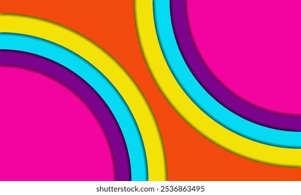 Diseño de corte de papel con fondo abstracto. Diseño de Vector para presentaciones de negocios, Anuncio, volantes, carteles e invitaciones. color arco iris