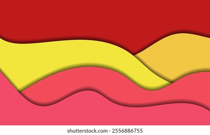 paper cut design with abstract background. Vector design layout for business presentations, banner, flyers, posters and invitations. red, yellow color