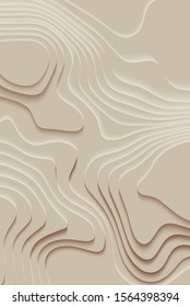 Paper cut design concept for flyers, presentations and posters. abstract topographic map concept with space for your copy. 3D Cartography concep background. Map mockup infographics. Wavy backdrop