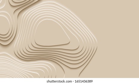 Paper cut design concept for flyers, presentations and posters. abstract topographic map concept with space for your copy. 3D Cartography concep background. Map mockup infographics. Wavy backdrop