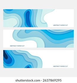 Paper cut design concept for flyers, presentations and posters. Vector background. Vertical banners. 