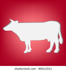 paper cut design cow