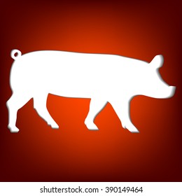 Paper cut design pig