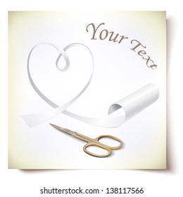 Paper cut design with scissors