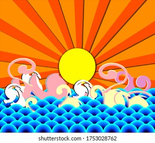 Fondo solar de diseño de corte de papel