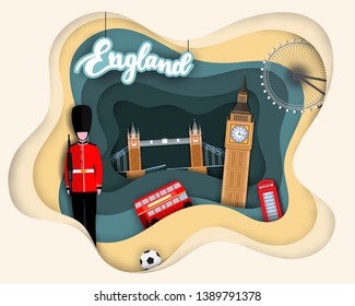 Paper cut design of Tourist Travel England