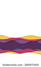 Paper cut design vertical banner, poster, leaflet and etc. Vector.