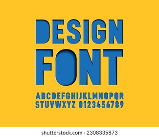 Paper cut designer font set