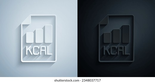 Paper cut Diet plan icon isolated on isolated on grey and black background. Concept of fitness marathon, proper nutrition, healthy food, beautiful body, vegetables, slimming. Paper art style. Vector
