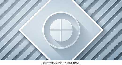 Paper cut Earth globe icon isolated on grey background. World or Earth sign. Global internet symbol. Geometric shapes. Paper art style. Vector