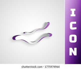 Paper cut Ebola virus disease icon isolated on grey background. Paper art style. Vector Illustration