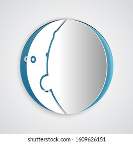 Paper cut Eclipse of the sun icon isolated on grey background. Total sonar eclipse. Paper art style. Vector Illustration