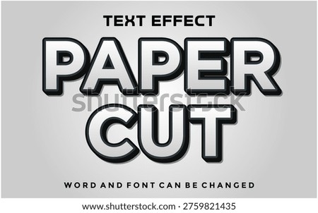 Paper cut editable text effect design template