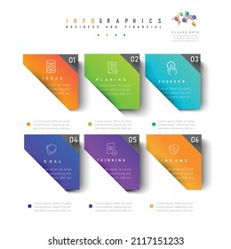 elementos de corte de papel con icono Plantilla de elementos de información de negocios y banner Para la presentación sobre gráfico aislado
