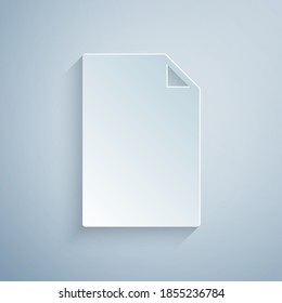 Paper cut Empty document icon isolated on grey background. Checklist icon. Business concept. Paper art style. Vector.