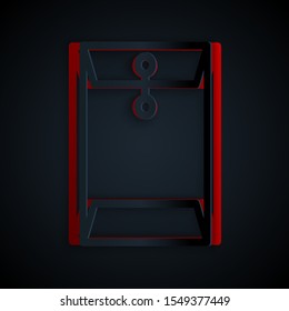Paper cut Envelope icon isolated on black background. Email message letter symbol. Paper art style. Vector Illustration