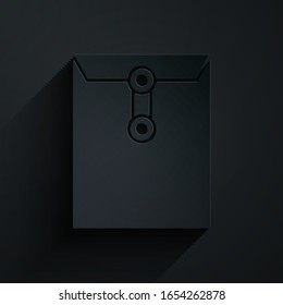Paper cut Envelope icon isolated on black background. Email message letter symbol. Paper art style. Vector Illustration