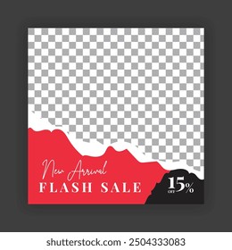 Paper cut Fashion Sale Social Media Post Template. Fully Editable Instagram and Facebook Square Post Frame Puzzle Organic Sale Poster. Urban fashion social media post template.