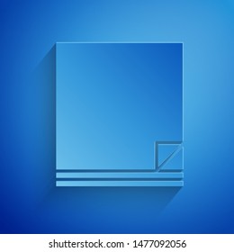 Paper cut File document icon isolated on blue background. Checklist icon. Business concept. Paper art style. Vector Illustration