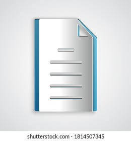 Paper cut File document icon isolated on grey background. Checklist icon. Business concept. Paper art style. Vector.