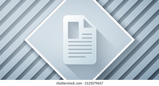 Paper cut File document icon isolated on grey background. Checklist icon. Business concept. Paper art style. Vector