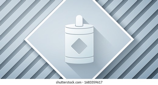 Paper cut Firework icon isolated on grey background. Concept of fun party. Explosive pyrotechnic symbol. Paper art style. Vector Illustration