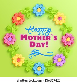 paper cut flower card for mom`s day