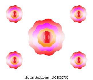 Paper cut flowers ,Paper art ,pink,pattern,background White green