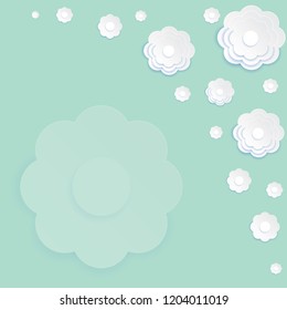 paper cut flowers  vector 