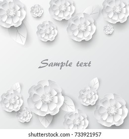 Paper cut flowers. Vector.