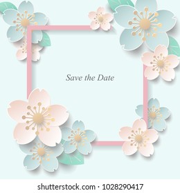 Paper cut flowers. Vector stock.