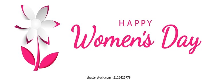 Paper cut flowers for Womens Day.Greeting card,banner,background.