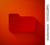 Paper cut Folder icon isolated on red background. Paper art style. Vector Illustration