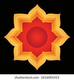 Paper cut frame vector orange chakra yoga style