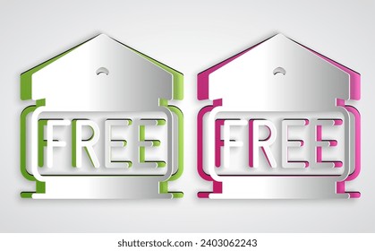 Paper cut Free storage icon isolated on grey background. Paper art style. Vector