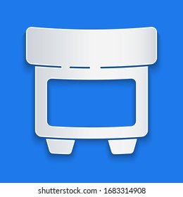 Paper cut Fuse of electrical protection component icon isolated on blue background. Melting breaking protective fuse. Paper art style. Vector Illustration