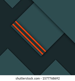 Paper cut geometric abstract background in green color.