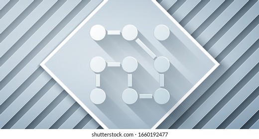 Cortado de papel Icono de protección de contraseñas gráficas y acceso de seguridad aislado en fondo gris. Seguridad, protección, concepto de privacidad. Estilo de arte de papel. Ilustración vectorial