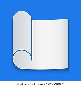 Paper cut Graphing paper for engineering icon isolated on blue background. Paper art style. Vector Illustration