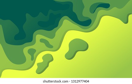 paper cut green. 3D vector. abstract background.