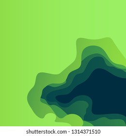 paper cut green, 3D vector,  background