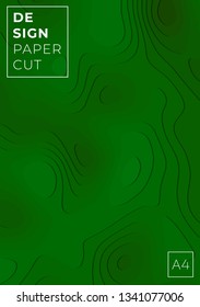 Paper cut green background/template.