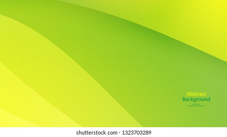 Paper Cut Green color and Yellow color background abstract art vector 