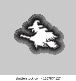 Paper cut. Happy halloween. Vector illustration