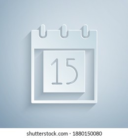 Paper cut Happy Independence day India icon isolated on grey background. Flyer design for 15th August. Paper art style. Vector.