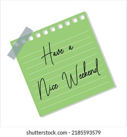 paper cut have a nice weekend vector, weekend wish, paper cut background, Pieces of cut out notebook paper are stuck on white background