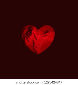 Paper cut heart background design. Paper carving heart shape with shadow. Happy Valentine's Day. Greeting card on February 14th. Vector illustration