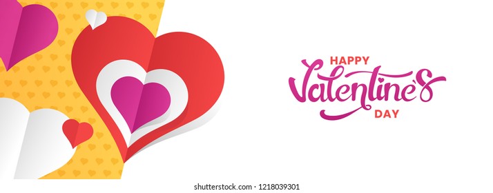 Papierschnitzel mit weißem Hintergrund und stylische Schrift zum Valentinstag. Website-Header oder Banner-Design.