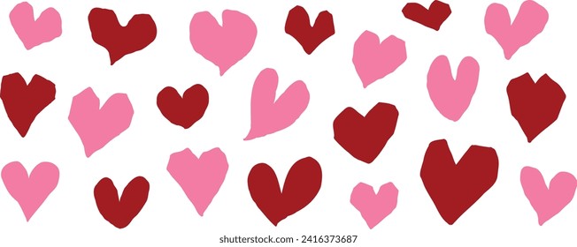 corte de papel corazón forma orgánica matismo estilo niño niño niño niño dibujo a mano artesanía hecha a mano amor valentina día decoración rosa ilustración vectorial diseño gráfico conjunto mínimo