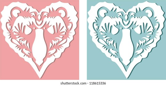 Paper cut hearts